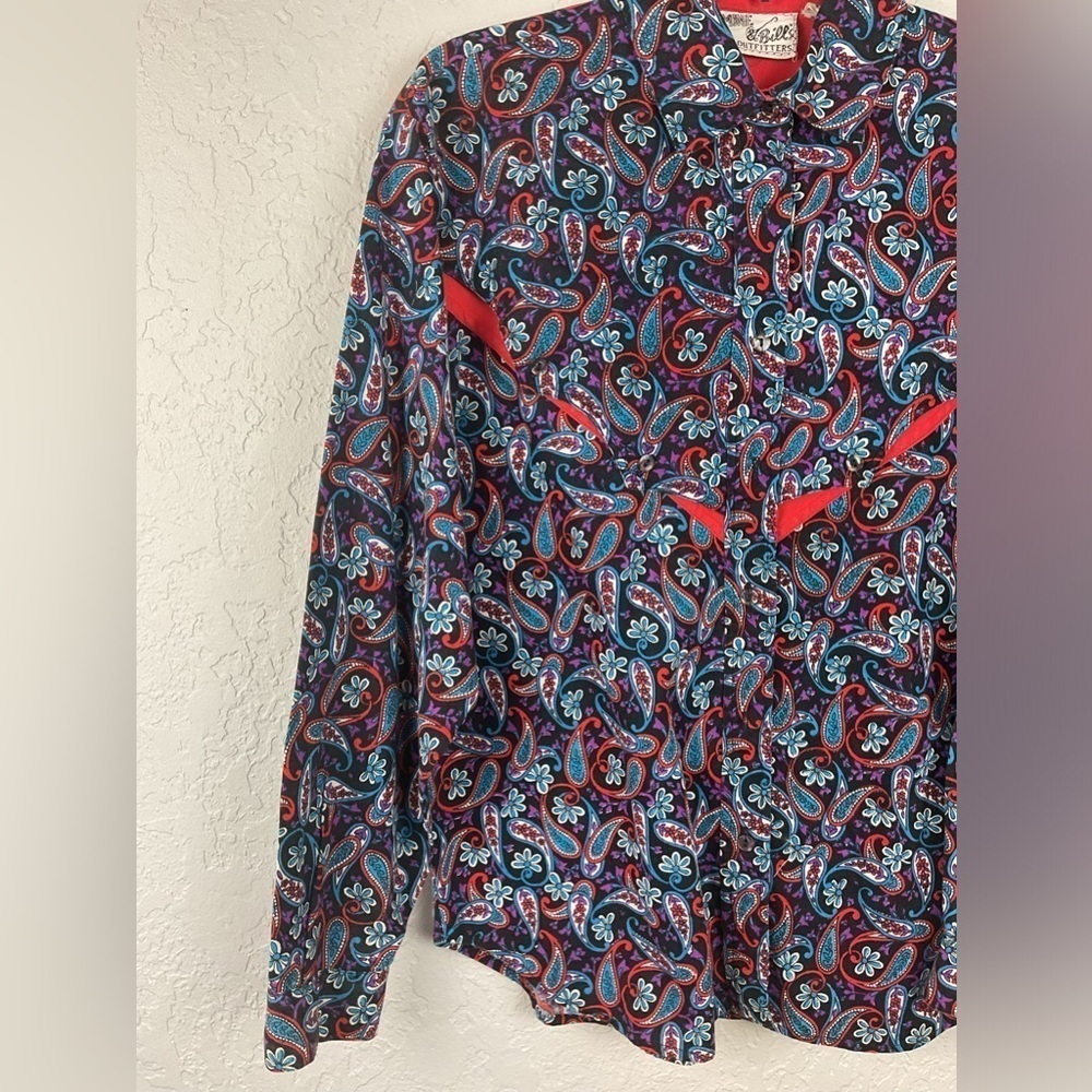 Vintage Mine & Bill’s Outfitters Long Sleeve Button Down Western Paisley Shirt S - Picture 3 of 10
